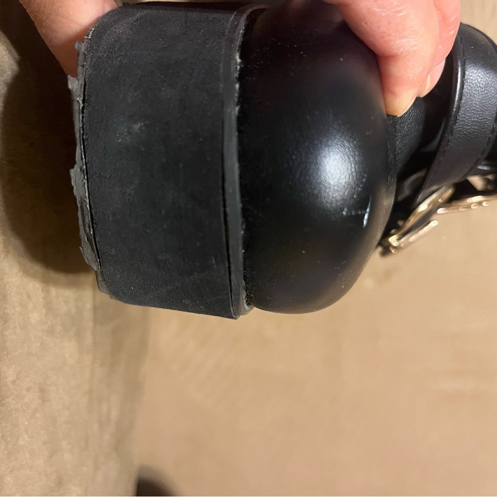 Black Buckle Platform Combat Boots - Women's Size 7-8 - Picture 11 of 11